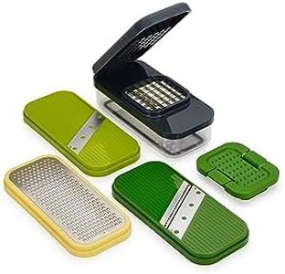 Joseph Joseph Multi-Prep Compact 4-in-1 Multifunctional Set, Kitchen Vegetable Chopper & Dicer, Cheese Grater, Mandoline Veggie Slicer, Food Julienne Cutter with Container