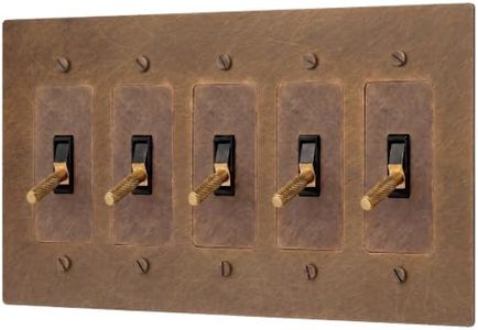 Residence Supply Brass Toggle Light Switch - 120 VAC - Retro Light Switch Cover Plate - Polished Antique Brass Wall Plate with Solid Lever - Decorative Light Switch for Historical Homes - UL Listed