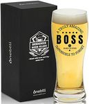 Onebttl Boss Gifts for Men, Beer Glass for Boss, 15 oz Pint Glass, Beer Mug, Perfect Boss Idea for Men/Male in Boss Day, Birthday, Christmas, Appreciation, Office - Amazing