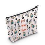 JXGZSO Horror Movie Lover Gift Clown Movie Cosmetic Bag With Zipper Art Was Here Halloween Themed Gift Pennywise Pouch Bag, Art Was Here Bag