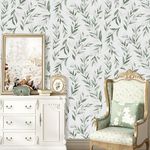 Wisomhome Natural and Fresh Willow Green Leaf Wallpaper - Eco-friendly Peel and Stick Wallpaper, Suitable for Peel and Stick Wallpaper… (17.7in x 32.8ft)