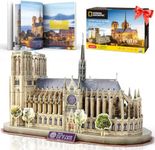 CubicFun 3D Puzzles for Adults Notre Dame de Paris Model Kits 128 Pieces, Puzzle for Kids Ages 8-14 Arts and Crafts Birthday Gifts for Kid Ages 8-12