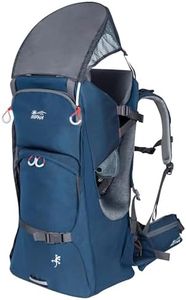 WIPHA Baby Backpack Carrier - Ergonomic Child Carrier Hiking with Sun Canopy, Safe Toddler Hiking Backpack Carrier with Large Storage Space&Insulated Pocket, Adjustable Padded Child Seat, Navy Blue