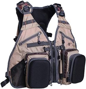 Kylebooker Fly Fishing Vest Pack for Men and Women, khaki