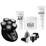 The Bald Brothers Clean Cut Bundle Grooming Kit for Bald Men - Includes Bald Express Head Shaver, Bald Boss Moisturiser, SAF Exfoliate & Hydration Serum