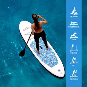 FEATH-R-LITE 10' Inflatable Stand Up Paddle Board – Ultra-Light SUP Kit with Paddle, Pump, Backpack, Leash