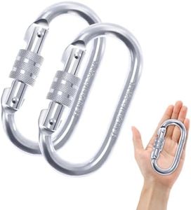 Heavy Duty Carabiner Clip Climbing Carabiner(25kn=5600lbs), Screw Locking Heavy Duty Safety Caribeener Clips Multipurpose for Climbing, Rigging, Ropes, Hammocks (O Shape, 2pack)