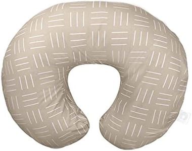 Boppy Nursing Pillow Organic Original Support, Sand Criss Cross, Ergonomic Nursing Essentials for Bottle and Breastfeeding, Firm Hypoallergenic Fiber Fill with 100% Organic Cotton Nursing Pillow Cover