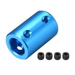 uxcell 8mm to 10mm Bore Rigid Coupling Set Screw L25XD16 Aluminum Alloy,Shaft Coupler Connector,Motor Accessories,Blue