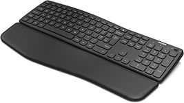 Arteck Universal Wave Comfortable Keyboard with Palm Rest Multi-Device Full Size Wireless Bluetooth Keyboard for Windows, iOS, iPad OS, Android, Computer Desktop Laptop Surface Tablet Smartphone