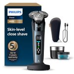 Philips Shaver i9000, Wet & Dry Electric Shaver, Ice Blue, with Skin IQ Technology, Triple Lift & Cut System, 360 Rotating Dual SteelPrecision Blades, Quick Clean Pod, Model X9001/30
