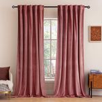 MIULEE Velvet Curtains 84 inches - Luxury Blackout Curtains for Bedroom Living Room Thermal Insulated Super Soft Window Drapes Rod Pocket & Back Tab, Dusty Rose, W52 x L84 inches, 2 Panels