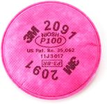 3M P100 Respirator Filter 2091, 50 Pairs, Helps Protect Against Oil and Non-Oil Based Particulates, Lead, Asbestos, Arsenic, MDA