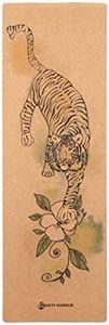 Shakti Warrior Shivshakti Pro Cork Yoga Mat - Premium Printed Natural Eco-Friendly Biodegradable Non-Slip Mat Great for Regular & Hot Yoga, Pilates, Workouts (72 inch x 24 inch x 3mm Thick)