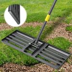 Lawn Leveling Rake, 6FT 26"x10" Levelawn Tool with Curved Edge, Heavy Duty Lawn Level Tool, Long Handle Lawn Leveler for Yard Garden Golf Course, Topsoil Sand Leveling Spreading Lawn Leveler