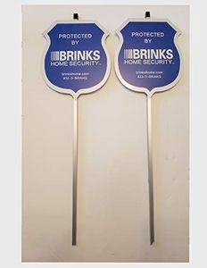 2 New Brinks Security Yard Signs Blue