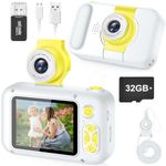 Kids Camera,ARNSSIEN Camera for Kids,2.4in IPS Screen Digital Camera,180°Flip Lens Camera,Children Selfie Camera with Playback Game,Christmas/Birthday Gift for 3 4 5 6 7 8 9 10 Year Old Girl Boy