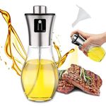 : GaoBangM 200ml Oil Sprayer Bottle,Vinegar Sprayer Dispenser,Dressing Spray Grilling Olive Oil Glass Bottle & 304 stainless steel, for Kitchen Cooking Salad Bread Baking BBQ (Oval)