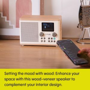 Pure Classic H4 Digital Kitchen Radio – DAB+/FM, Bluetooth, White/Oak