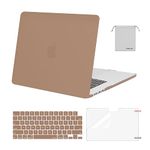 MOSISO Compatible with MacBook Air 15 inch Case 2023 2024 Release M3 A3114 M2 A2941 with Liquid Retina Display&Touch ID, Plastic Hard Shell&Keyboard Cover&Screen Protector&Storage Bag, Caramel Brown