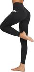 BALEAF Leggings with Pockets for Women Workout Yoga Pants Tummy Control High Waisted Plus Size Petite 7/8 Soft Strentch for Gym Athletic Running Black M