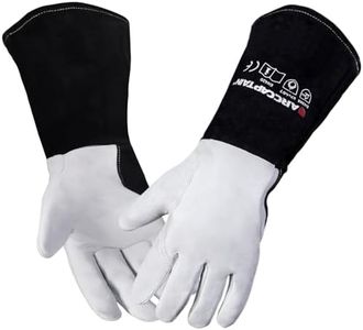 ARCCAPTAIN Soft Goat Grain TIG Welding Gloves with High Dexterity, 4-Inch Extended Cuff, Comfortable TIG Gloves with Reinforced Seams, XL