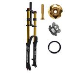 Mountain Bike Front Suspension Fork 26 27.5 29 Inch Disc Brake Air Down Hill Fork 1-1/8" Straight 1-1/2" Tapered MTB Triple Tree Bike Fork Travel 135mm Quick Release 2440g