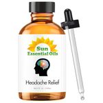 Headache Relief Blend - Large 4 ounce Best Essential Oil (Lavender Peppermint Wintergreen Basil Frankincense Rosemary & More)