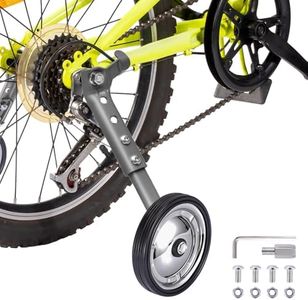 Training Wheels for Kids Bike Fits 16", 18", 20", 22", Bicycle Training Wheels Adjustable for Variable Speeds, Heavy Duty Training Wheel with Stabilizer Kits, Sliver, 1 Pair