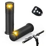 E Scooter/Bike Handlebar Grips Turn Signal, USB Rechargeable Bicycle Handlebar Turn Signal Scooter Handle Grips with Remote Control, Replacement Handle Waterproof/Scooter Bicycle Safety Warning Light