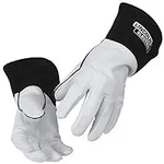 Lincoln Electric Grain Leather TIG Welding Gloves | High Dexterity | Medium | K2981-M,White, black