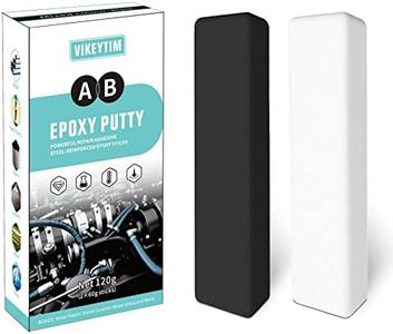 VIKEYTIM Stucco per Plastica, 120g Stucco Epossidico Bicomponente, Pasta Modellabile per Incollare e Riparare Metallo, Plastica Dura, Pietra, Legno, Ceramica Resistente al Calore e Impermeabile (Nero)
