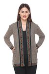 aarbee Woollen Open Shrug/Cardigan for Women (Medium, Camel/Black)