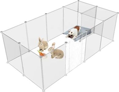 Ricjurzzty Small Animal Playpen with Door,Indoor Plastic Pet Playpen Fence for Puppies,small Cats,Guinea Pigs,Rabbits,Hamsters Portable Kennel Crate Fence Tent (28 Panels - contain1 door)