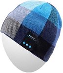 Rotibox Wireless Bluetooth Beanie Hat Headphone Headset Music Audio Cap Women Men Speaker & Mic Hands Free Compatible iPhone Samsung for Outdoor Sports Skiing Snowboard Campping - Blue