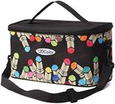 Toprema New Marker Pen Case Holder for 120 Markers Organizer Multifunctional Zipper Storage Carrying Bag with Pattern Black
