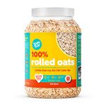 Yogabar 100% Rolled Oats 1 kg Jar | Premium Golden Rolled Oats, Gluten Free Oats with High Fibre, Non GMO | Healthy Food with No Added Sugar | Diet Food for Weight Management - 1 kg Jar