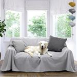 Lucky Paws® UK Luxurious Waterproof Sofa Cover – Robust Waterproof Sofa Throw Blanket Dog Sofa Protector – Waterproof Dog Sofa/Bed/Couch Cover Blanket (Light Grey, 200 x 200cm)