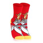 Bonjour Tom & Jerry Unisex Full - Length Character Socks - Red