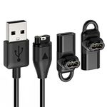 Charger Cable for Garmin Watch with Extra Type C Adapter, 3.3ft USB Charging & Data Transfer Cord for Fenix 7/7S/7X/7Pro, Instinct 2/2S/Solar, Vivoactive5/4/4S, Venu 2/2S/Sq, Forerunner 245/945/55/45