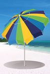 Rio Brands 7' Alternating 20-Panel Beach Umbrella with Sand Anchor and Carrying Bag, Multicolor