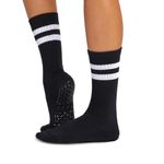 TAVI NOIR Kai Fashion Crew Grip Socks, Medium, Ebony, Ebony, Medium