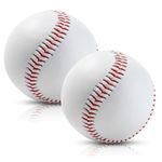 Standard Size Baseballs, Rarapop 9 Inch Official Game Adult Baseball Balls, Blank Leather Covered Practice Training Ball for League Play, Pitching, Hitting, Batting, Fielding, Autograph(2 Pack)