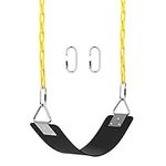 Swing Set, AGPtEK Swing Seat 250lb with Anti-Rust Chains 167.6 CM Thermoplastic Coated, Swing Seat Cushion Accessories Replacement with Snap Hooks for Outdoors, Playground, Jungle & Gym(Black)