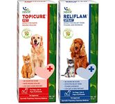 Natural Remedies Topicure Pet Spray, Rapid Wound Healing & Reliflam Spray, Relief from Itching and Redness, Lick Safe & Non-Irritant for Dogs, Cats and Pups of All Breeds (Combo Pack of 2-75 ml Each)