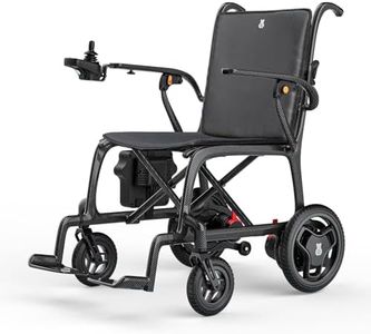 22lbs Lightest Folding Electric Wheelchair with Rear Control, 100% Carbon Fiber, Portable Electric Wheelchair for Adults, Lightweight Power Wheelchair with LED Light, Airline Approved for Travel