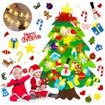 Felt Christmas Tree for Toddlers - Kids Felt Christmas Tree with Snowflake Lights + 32 Ornaments, DIY 3D Felt Christmas Tree Craft Kit, Xmas Christmas Decorations Indoor Outdoor