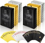 Yopay 6 Decks of Playing Cards, Luxury 24K Foil Waterproof Cards, Plastic Novelty Family Card Game Tools with 100 Dollar Pattern for Gift Travel Classic Party Game (2 Golden, 2 Silver, 2 Black)