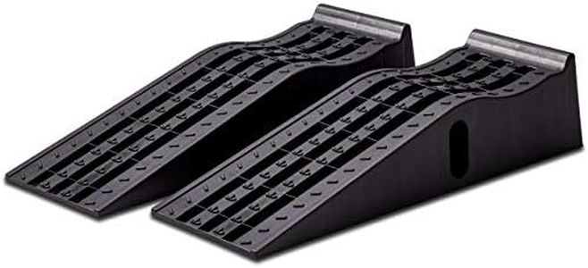 Cartrend 10639 Set di 2 Rampe di carico, 3 tonnellate, Fino a 235 mm di Ponte Sollevatore per Auto, rampa, Piattaforma di Sollevamento, con Protezione da sovrappamento