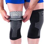 Mava Sports Reflexology Knee Support Sleeves (Pair) for Joint Pain and Arthritis Relief, Improved Circulation Compression, Support for Running, Jogging, Workout, Walking, and Recovery, BG-L